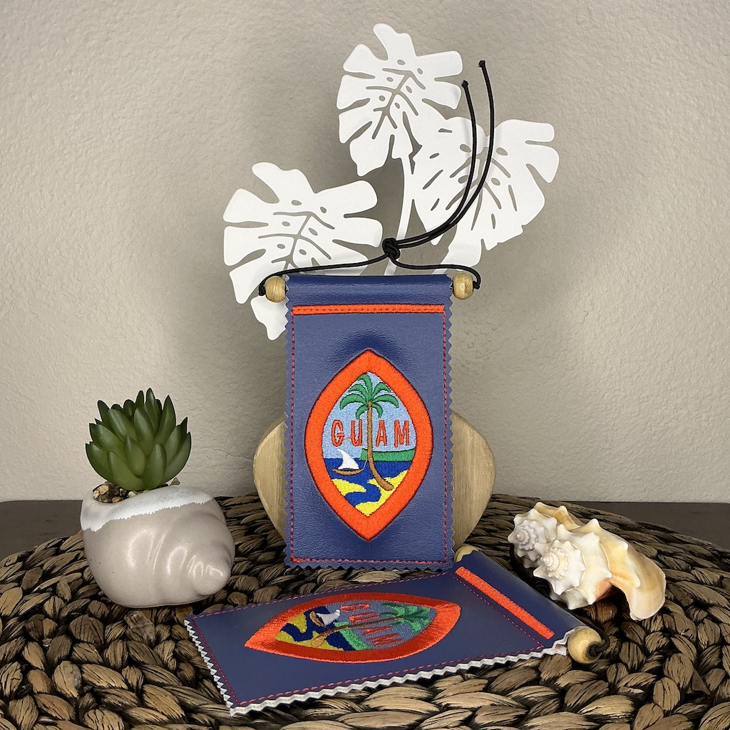 Guam Seal Embroidered Flag Hanger